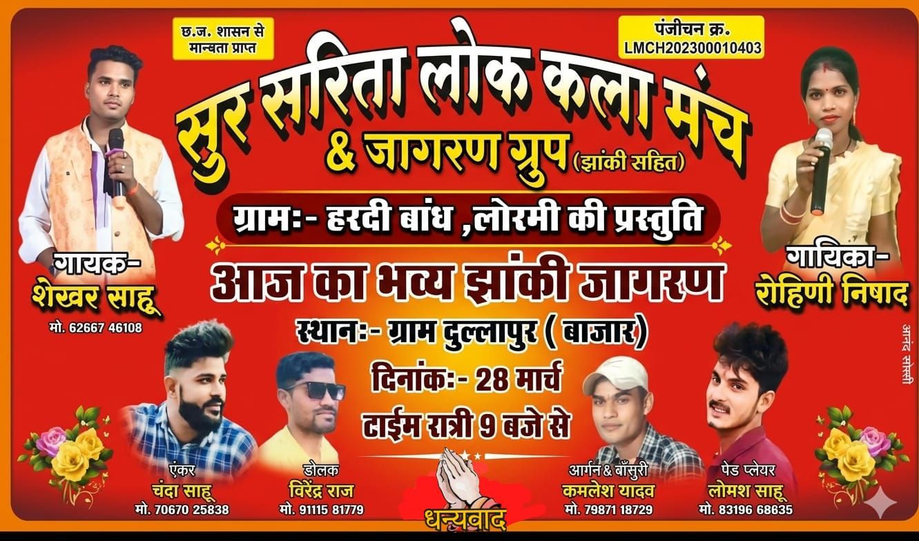 दुल्लापुर बाजार में नवधा रामायण समापन पर भव्य झांकी का आयोजन